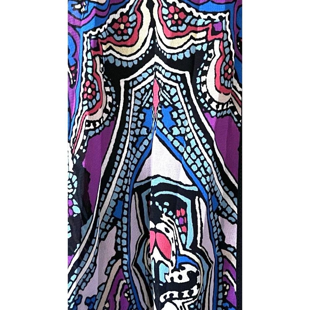 Nicole Miller Paisley Boho Blouse Women M Sleeveless Flowy Lightweight Festival - Picture 3 of 6